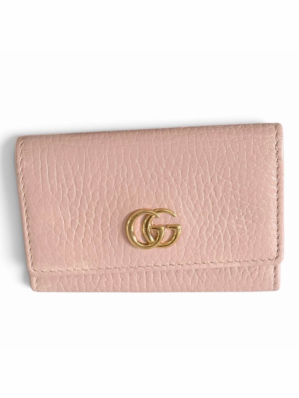 Gucci GG Marmont Dusty Pink Pebbled Leather 6-Key Holder Case Keychain w/ COA